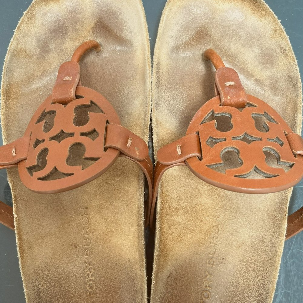 Tory Burch - Miller Cloud Cork and Leather T-Logo - Classic Cuoio